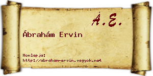 Ábrahám Ervin névjegykártya