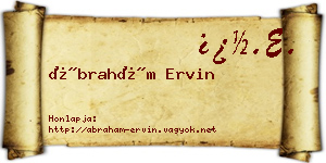 Ábrahám Ervin névjegykártya