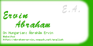 ervin abraham business card